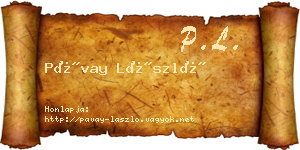 Pávay László névjegykártya