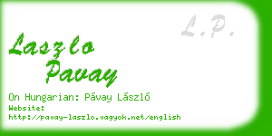laszlo pavay business card